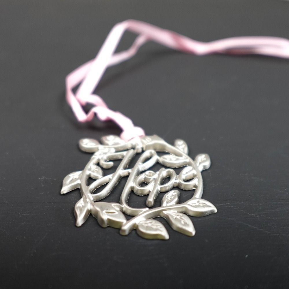 Longaberger 2009 Horizon of Hope Basket Tie On Charm 23695 Silver Tone